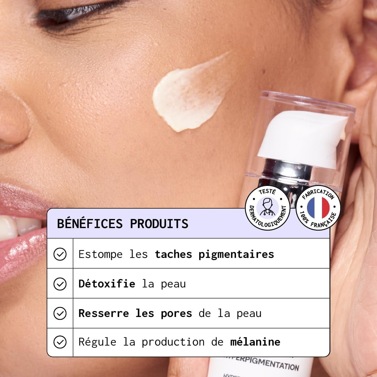 - Crème De Nuit Anti-Taches Visage – Antioxydante - Corrige Les Taches Pigmentaires Et Booste La Production De Collagène – Peaux Noires, Mates Et Métissées – 50Ml