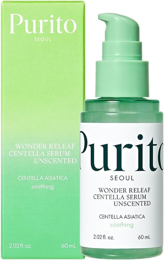 PURITO Centella Unscented Serum, Korean Centella, for All Skin Types, Ampoule, Soothing, Calming, Facial Serum for Face, Vegan & Cruelty-Free, Korean Skin Care, 60Ml 2Fl.Oz