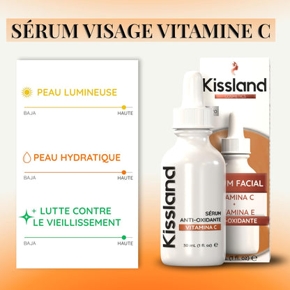 30Ml. BIO Sérum Visage À La Vitamine C/E - Anti-Rides, Anti-Taches, Anti-Âge Et Hydratant - Soin Visage Végétalien - Idéal Également Comme Crème Pour Les Yeux - Vitamine C Serum Visage